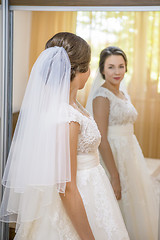 Image showing Beautiful young bride in wedding dress