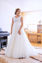 Image showing Beautiful young bride in wedding dress