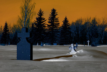 Image showing Spooky Graveyard