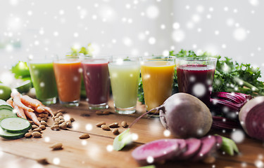 Image showing glasses with different fruit or vegetable juices