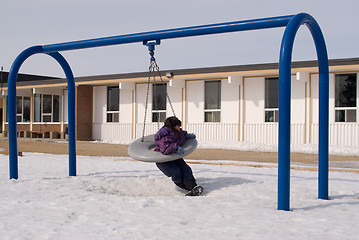 Image showing Child On Tire Swing