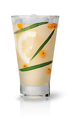 Image showing Lemonade with sea buckthorn and lemon