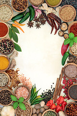 Image showing Herb and Spice Background Border