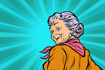 Image showing gray haired grandmother a good look