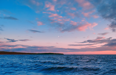 Image showing Pink Clouds Over The Lake