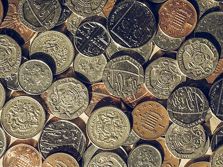 Image showing Vintage Pound coins