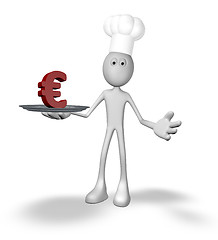 Image showing cook and plate with euro symbol - 3d rendering