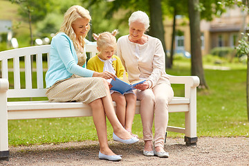 Image showing woman with daughter and senior mother at park