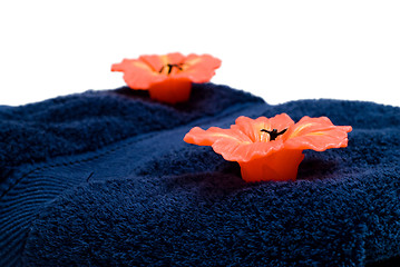 Image showing Candles on Towel