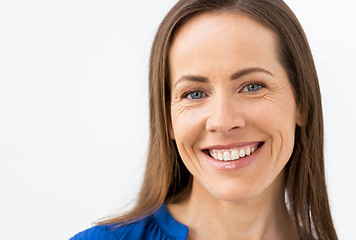 Image showing face of happy smiling middle aged woman