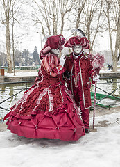 Image showing Disguised Couple - Annecy Venetian Carnival 2013