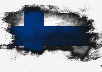 Image showing Finland flag painted with brush