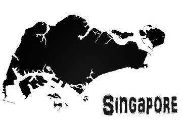 Image showing Singapore map in black