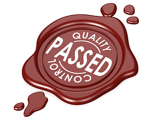 Image showing Passed quality control red wax seal