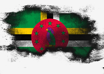 Image showing Dominica flag painted with brush