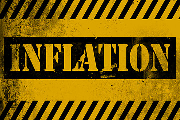 Image showing Inflation sign yellow with stripes