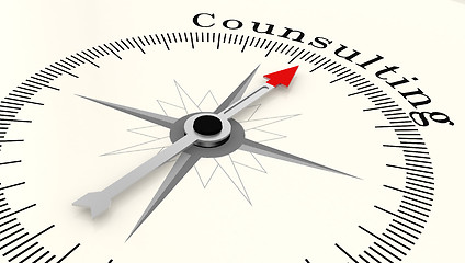Image showing Compass with arrow pointing to the word Counsulting