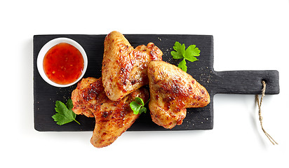 Image showing Roasted chicken wings