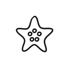 Image showing Starfish sketch icon.