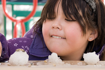 Image showing Girl Playing With Snow