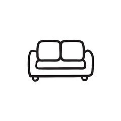 Image showing Sofa sketch icon.