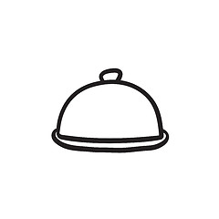 Image showing Restaurant cloche sketch icon.