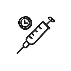 Image showing Syringe sketch icon.