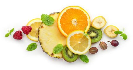 Image showing various fresh fruit slices