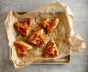 Image showing Roasted chicken wings