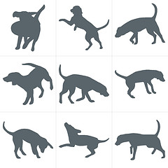 Image showing Vector dogs silhouettes