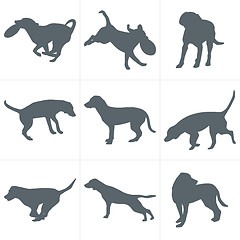 Image showing Vector dogs silhouettes