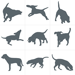 Image showing Vector dogs silhouettes