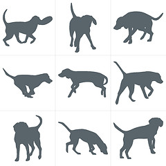 Image showing Vector dogs silhouettes