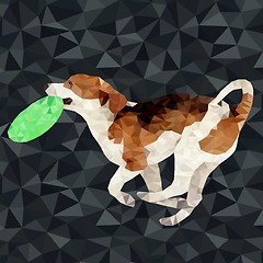 Image showing Vector polygonal dogs silhouettes