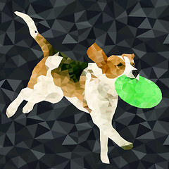 Image showing Vector polygonal dogs silhouettes