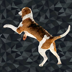 Image showing Vector polygonal dogs silhouettes