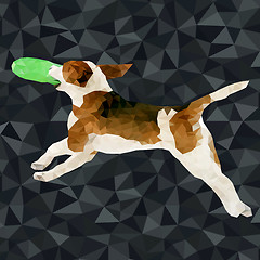 Image showing Vector polygonal dogs silhouettes