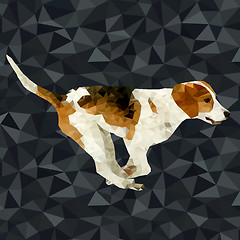Image showing Vector polygonal dogs silhouettes