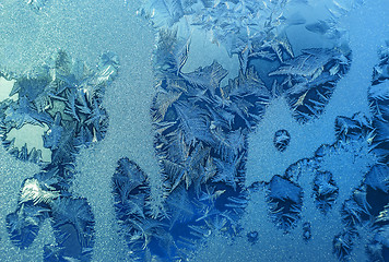 Image showing Natural ice pattern on glass