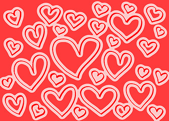 Image showing Background with abstract hearts pattern