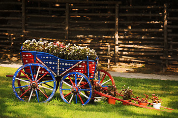 Image showing Cart With Flowers