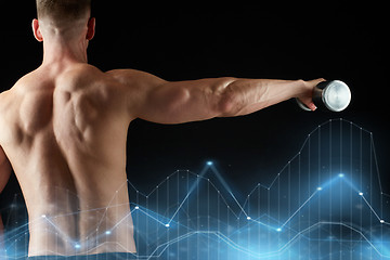 Image showing close up of man with dumbbells exercising