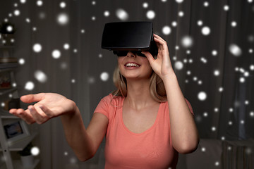 Image showing woman in virtual reality headset or 3d glasses