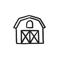 Image showing Farm buildings sketch icon.