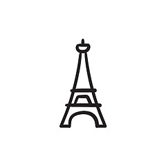 Image showing Eiffel Tower sketch icon.