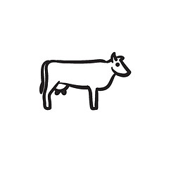 Image showing Cow sketch icon.