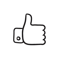 Image showing Thumbs up sketch icon.