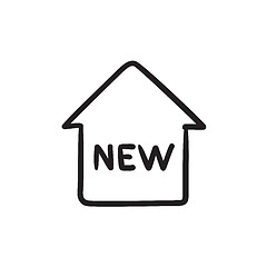 Image showing New house sketch icon.