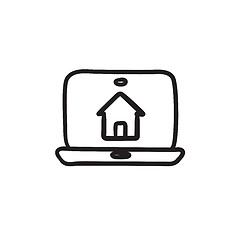 Image showing Smart house technology sketch icon.