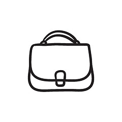 Image showing Female handbag sketch icon.